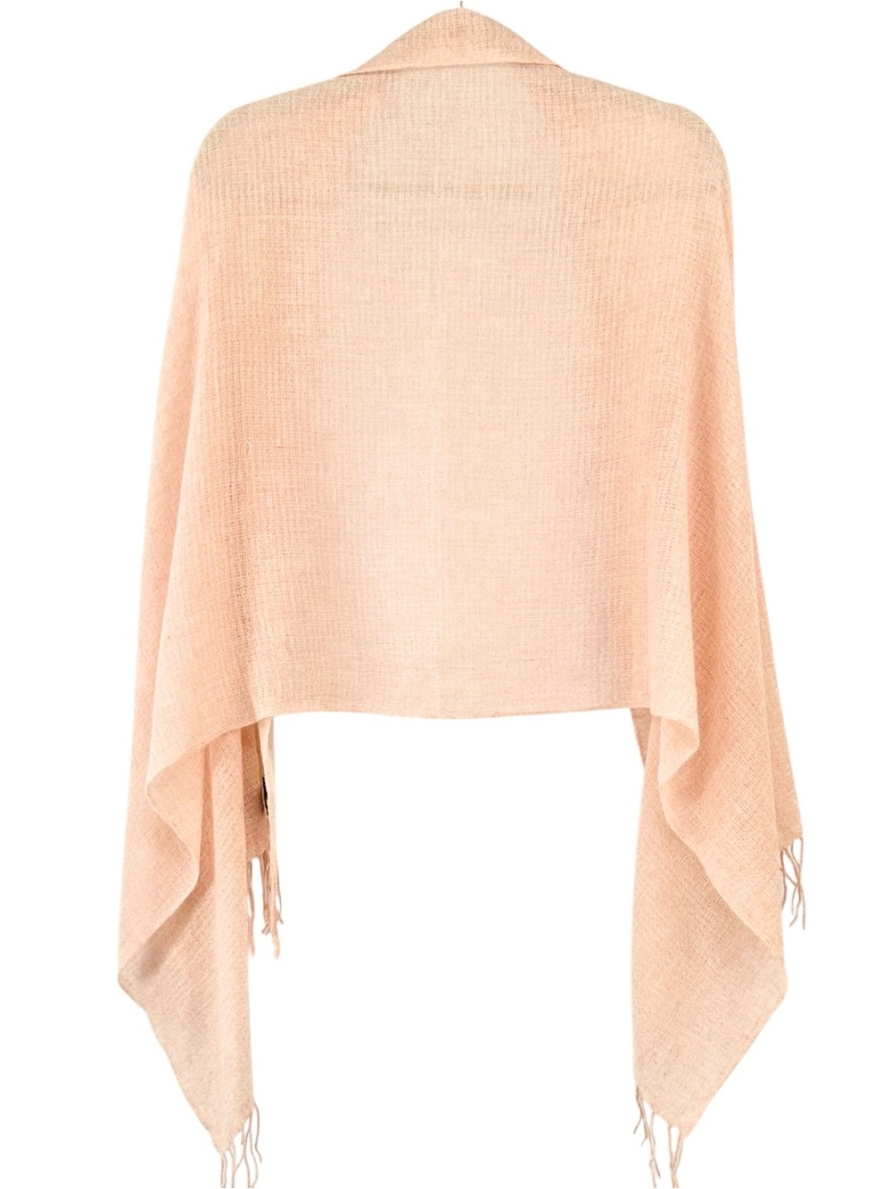 Vintage LANVIN Pink Peach Wool Cashmere Lightweight Soft Knit Shawl Scarf Stole - Picture 1 of 6